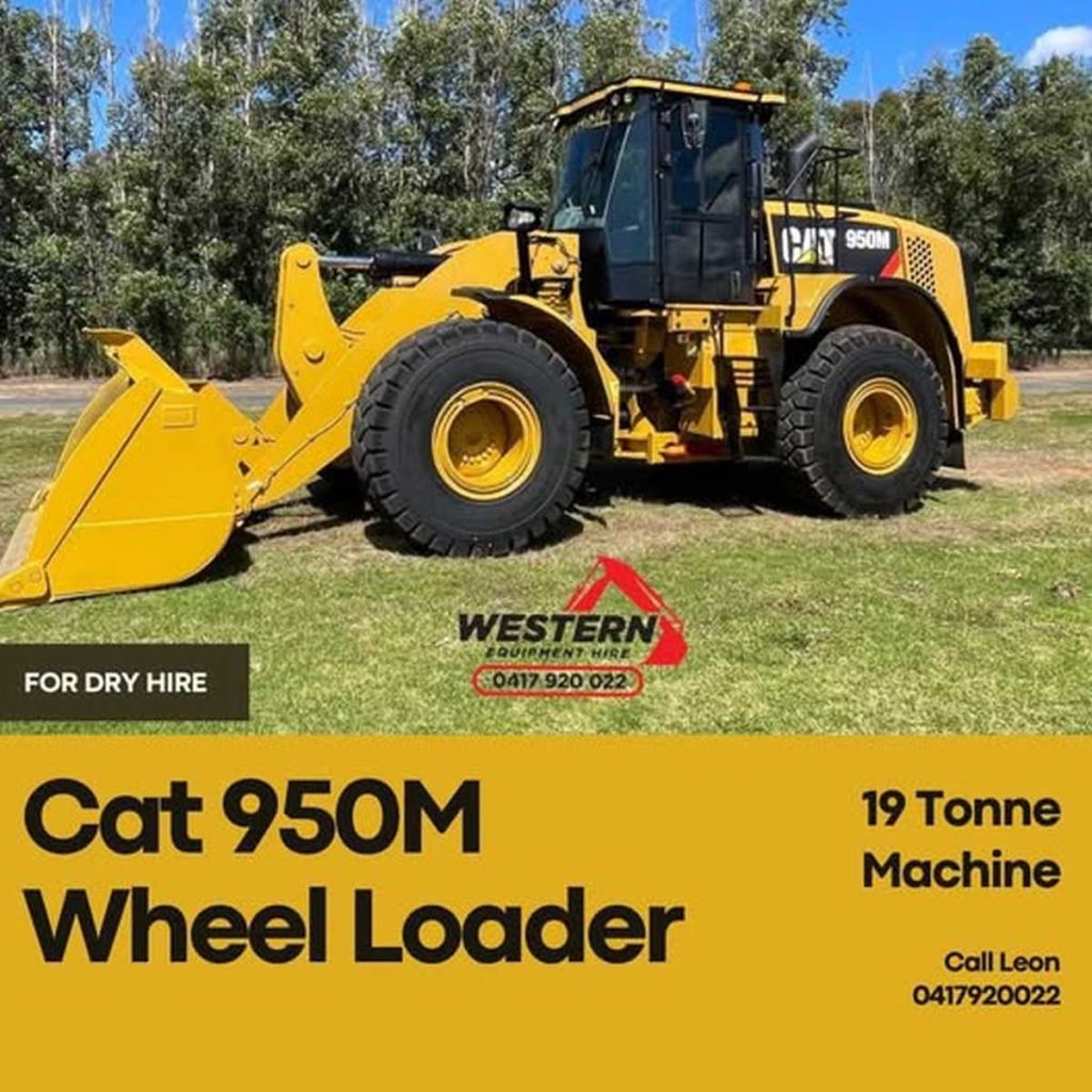 Cat 950M Wheel Loader 19 tonne machine available for dry hire from Western Equipment
