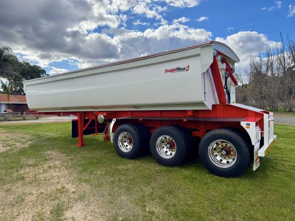 FreightWest Next Generation Side Tipper braking system components fitted to side tipper undercarriage