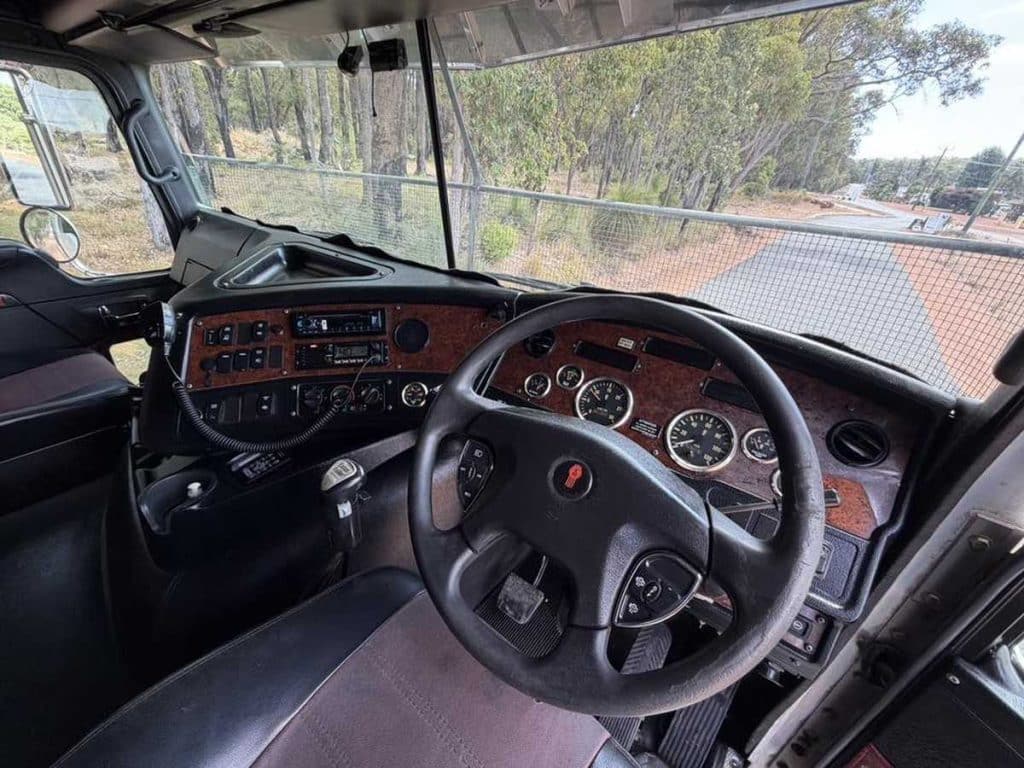 Kenworth K200 interior steering wheel and dash